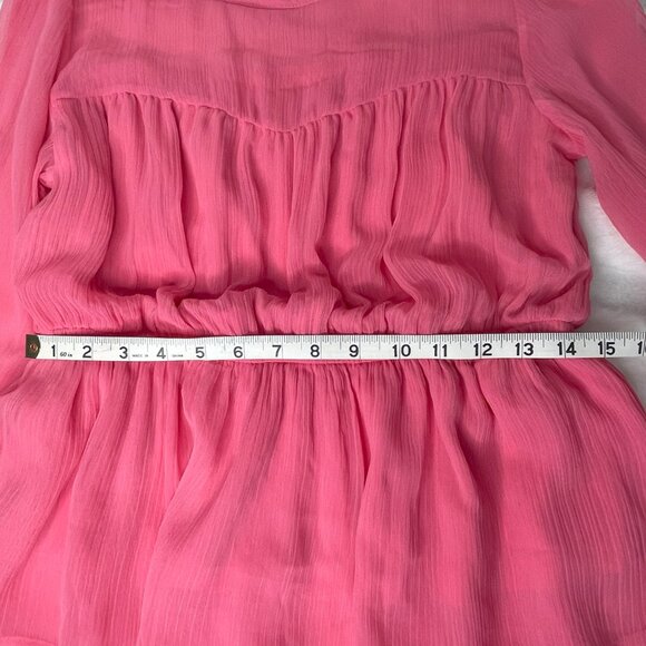Venus Sheer Blouse Pink Chiffon Romantic Medium - Picture 5 of 8